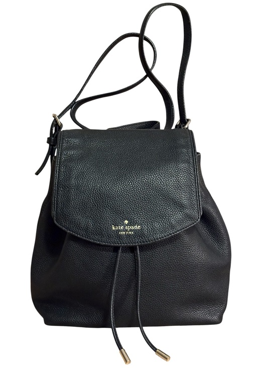 kate spade Handbags - kate spade Black Pebbled Leather Drawstring Backpack